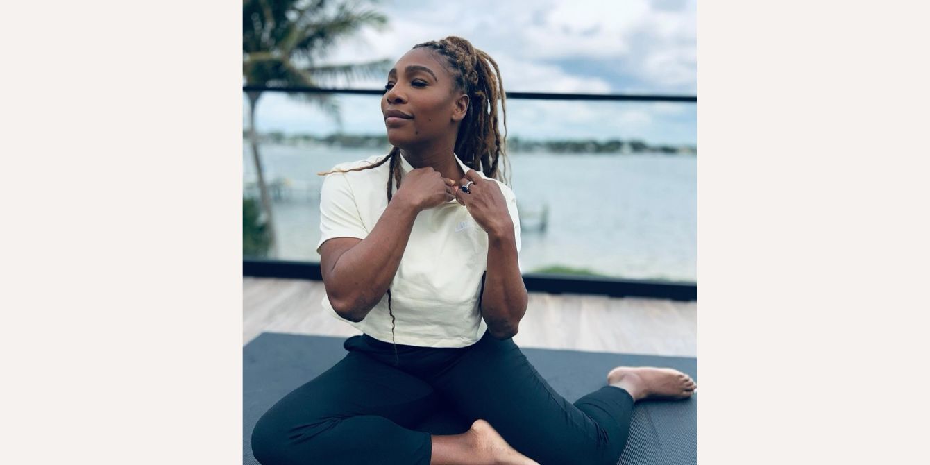 serena williams postpartum yoga mat - Serena Williams postpartum