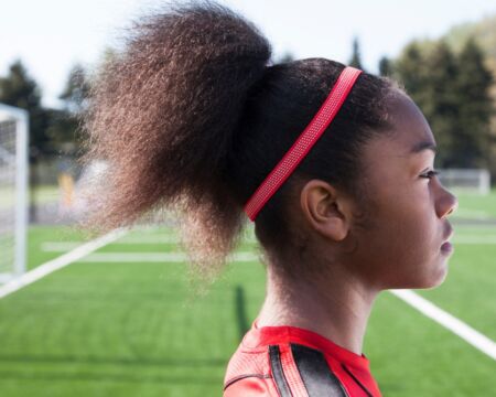 portrait of girl at soccer practice