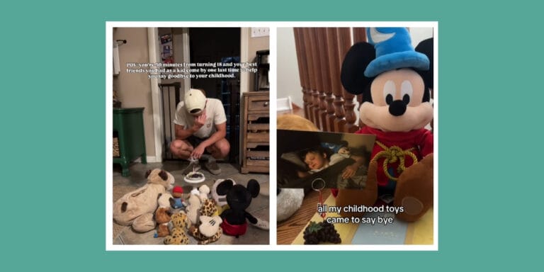 toys saying goodbye to 18 year old adult