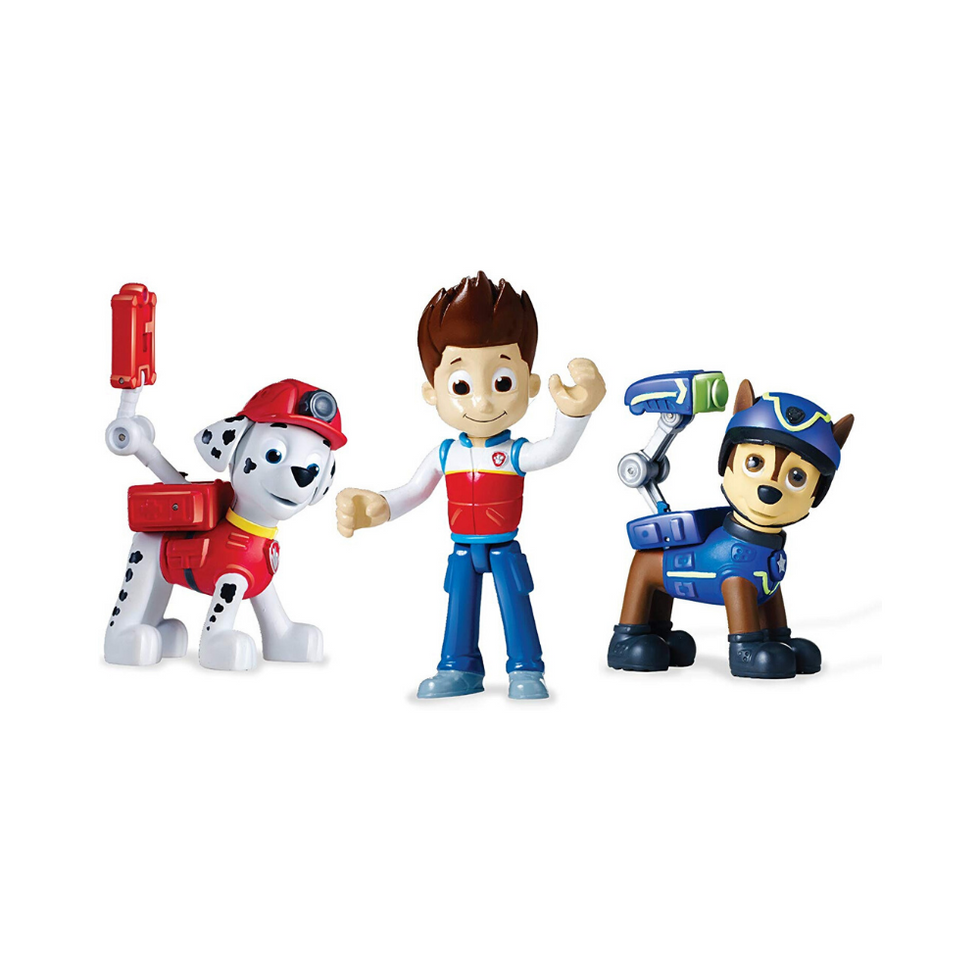 Paw Patrol Action Pack Pups Figure Set, 3 Pack, Ryder, Chase & Marshall