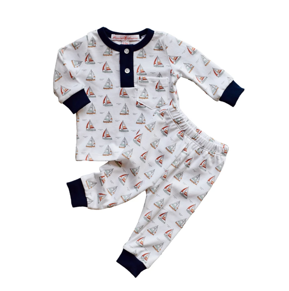 PINEAPPLE SUNSHINE Sailboat Pajama Set