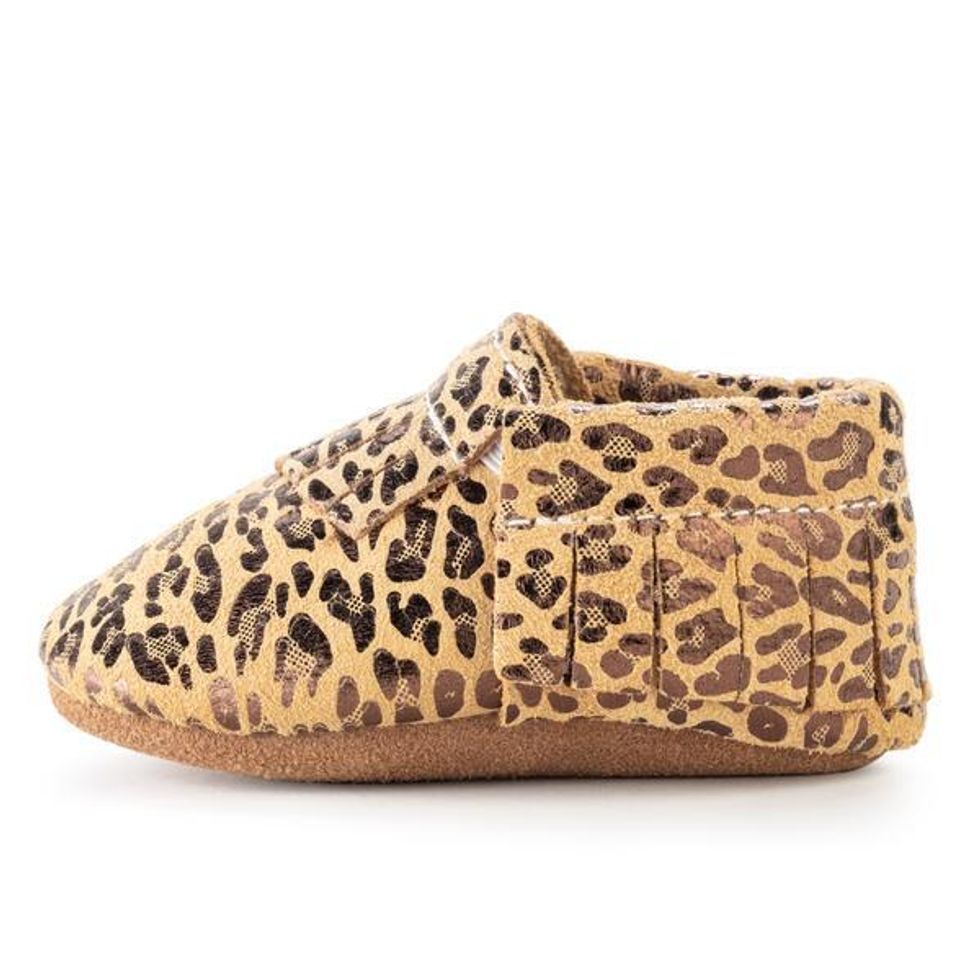 Birdrock Baby leopard moccasins