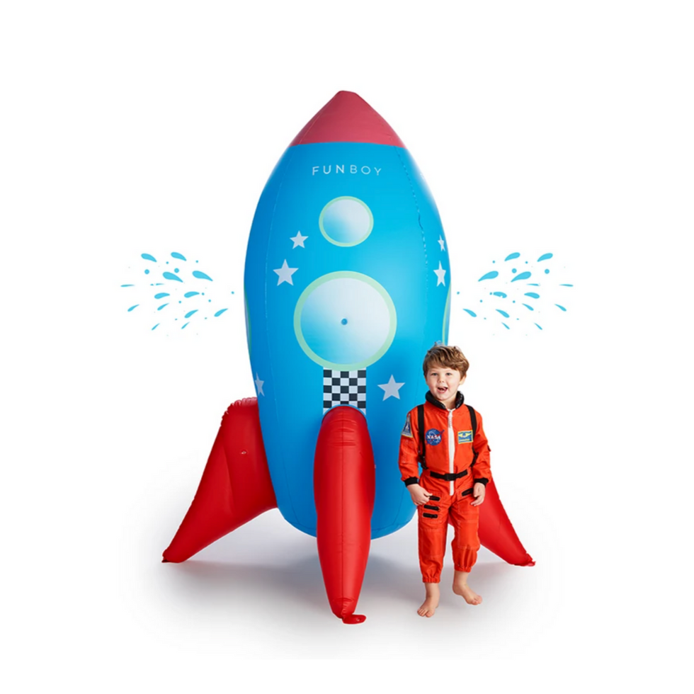 Everything you need to turn your backyard into the ultimate oasis (for you + your kids) rocketship sprinkler