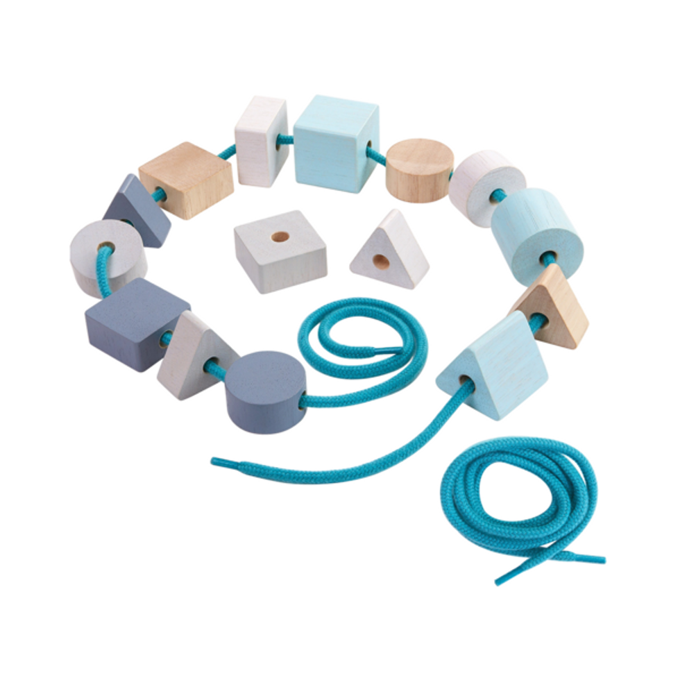 plan toys geometric lacing beads