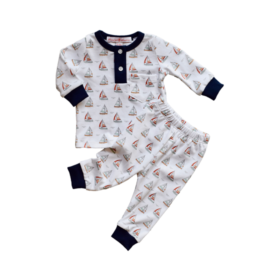pineapple sunshine sailboat pajama set