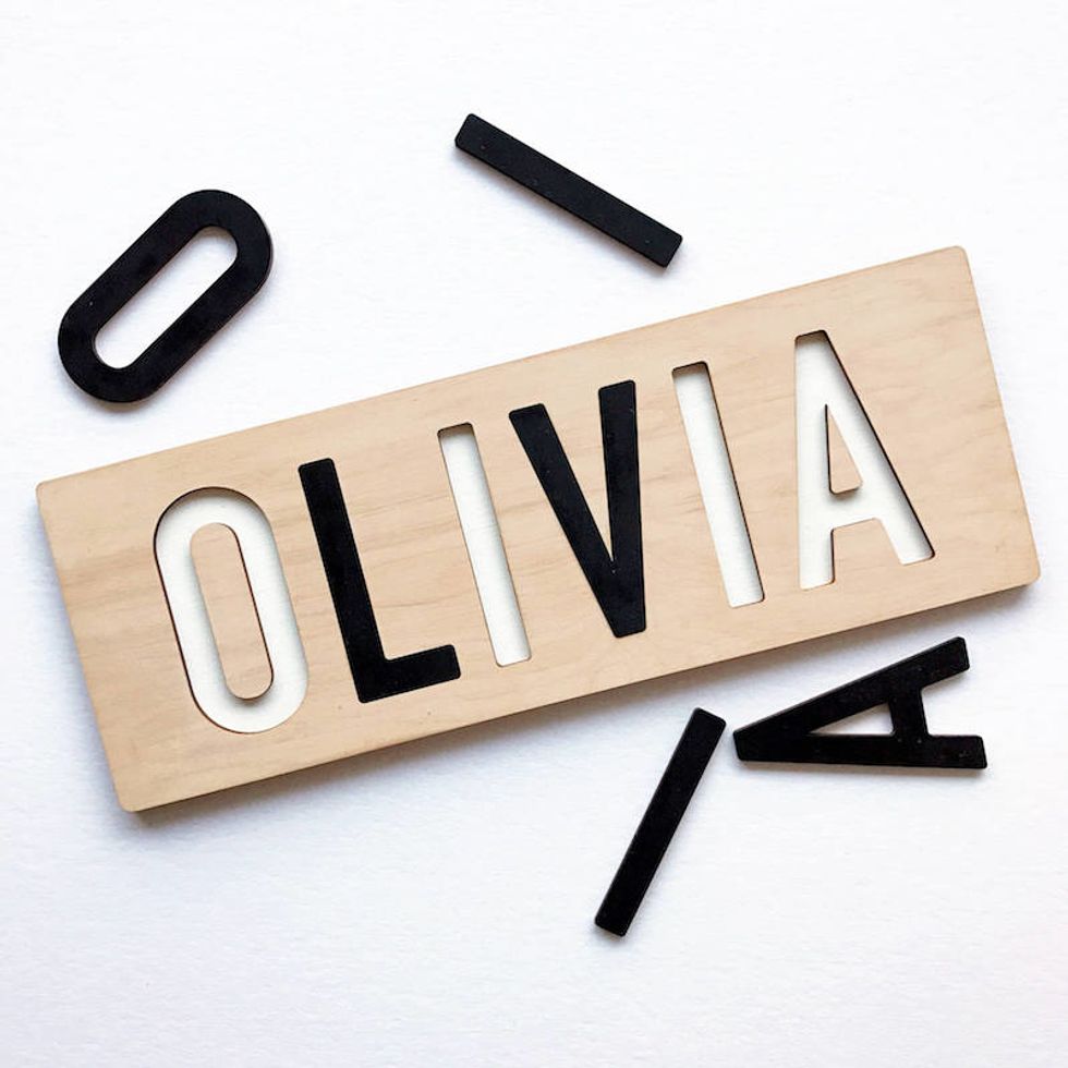 Midnight Confetti custom name puzzle
