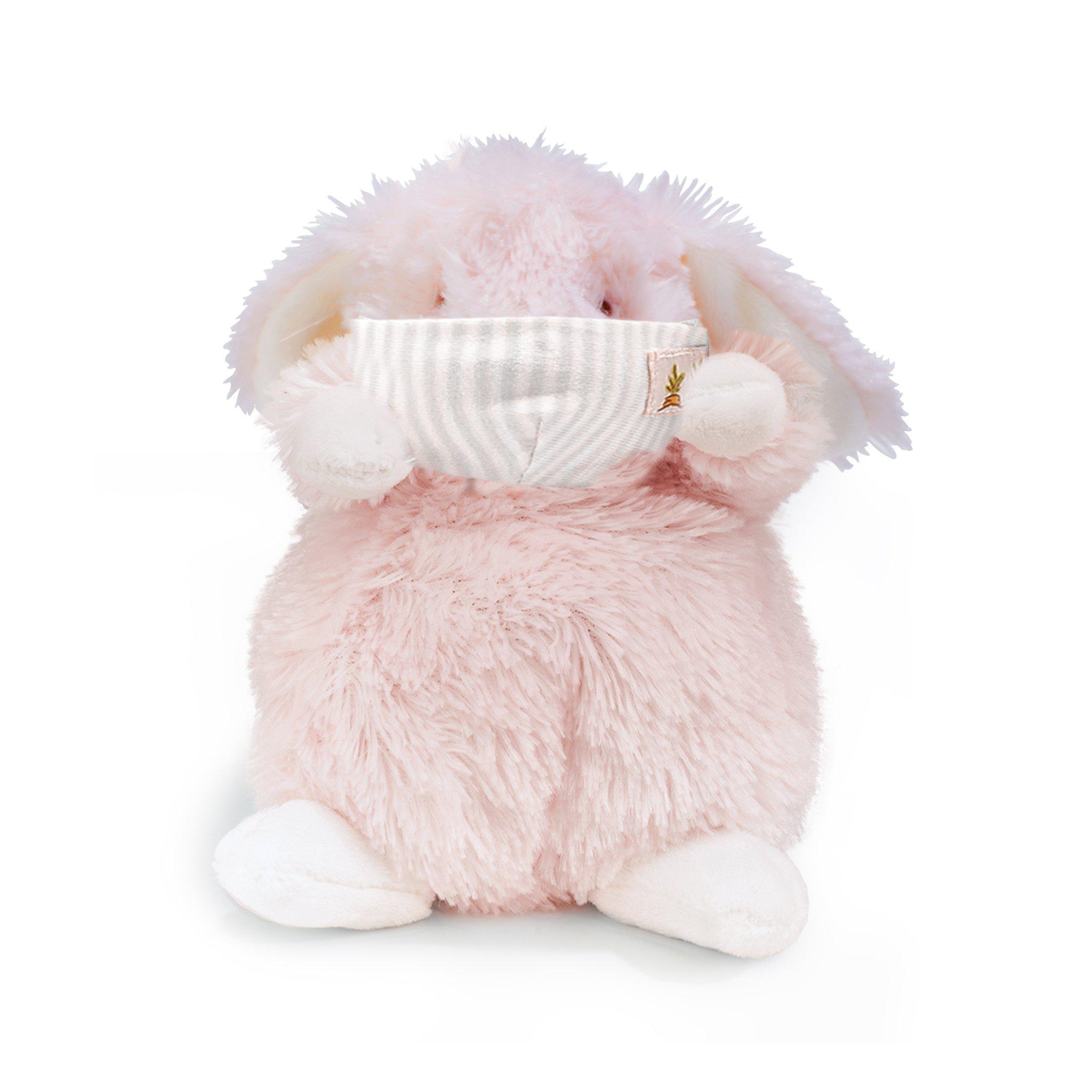 Bunnies by the Bay wee petal plush with gray pinstripe face mask