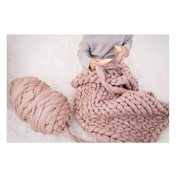 Chunky knit blanket