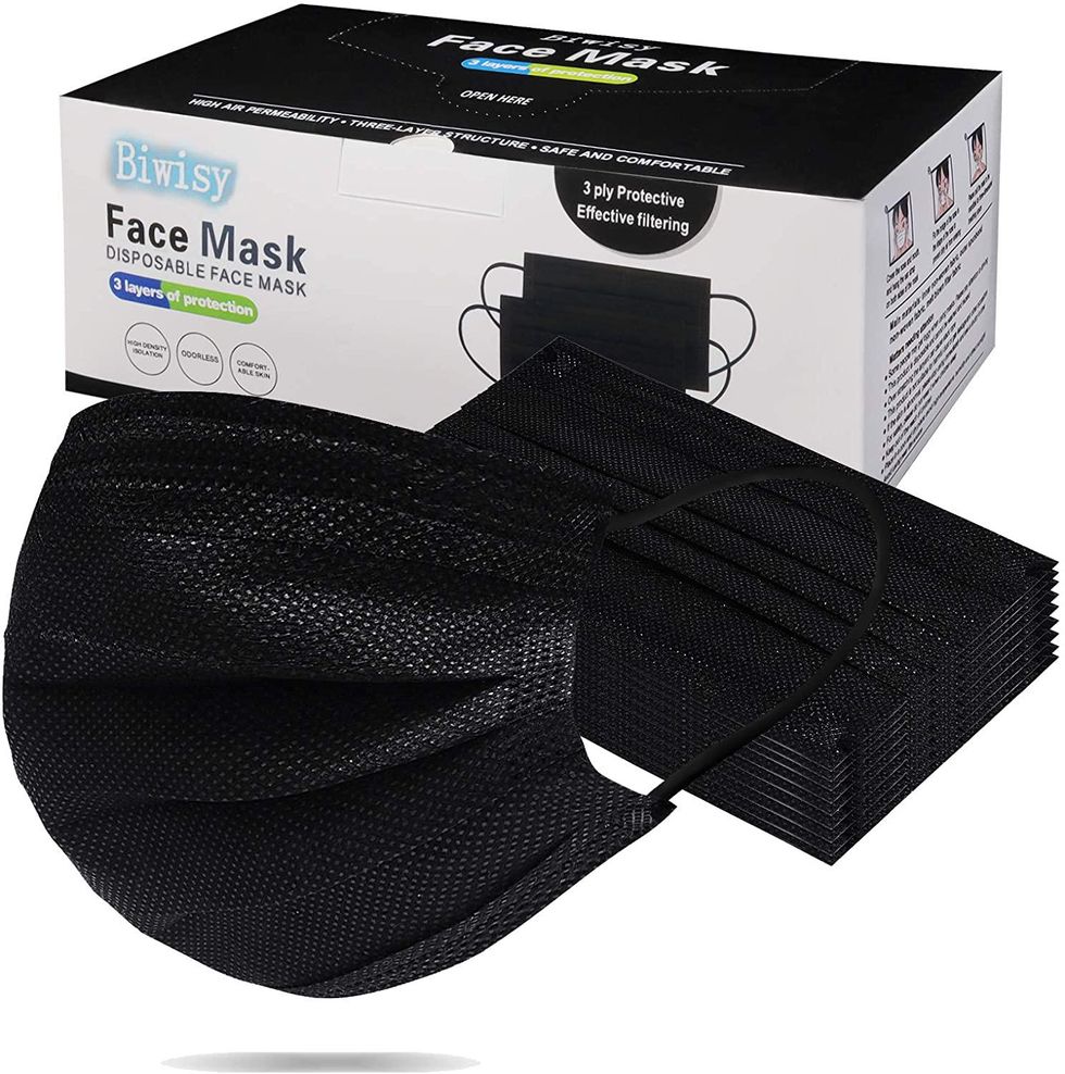 Black disposable face masks