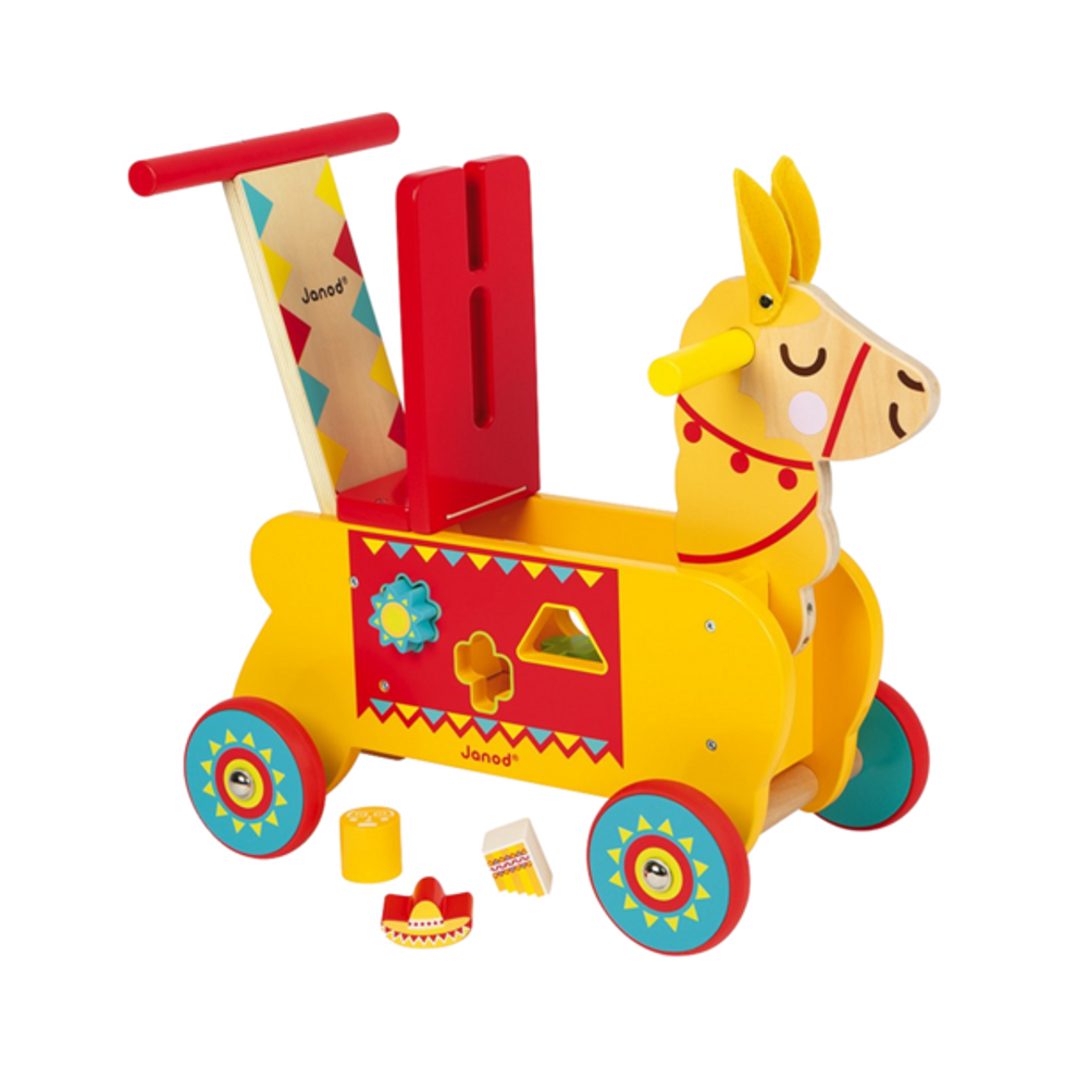 janod wooden llama ride-on