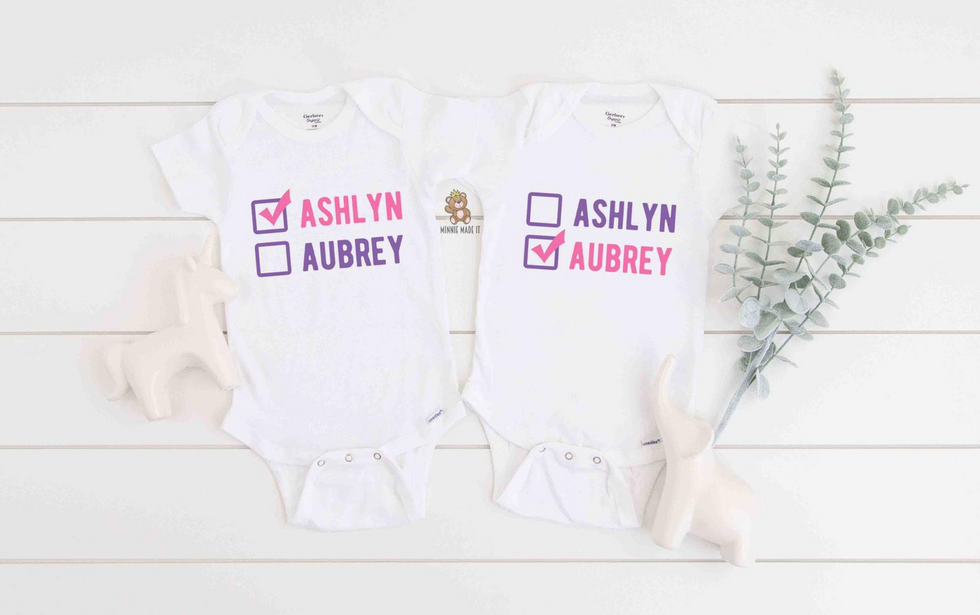 Personalized Twins Matching Onesies