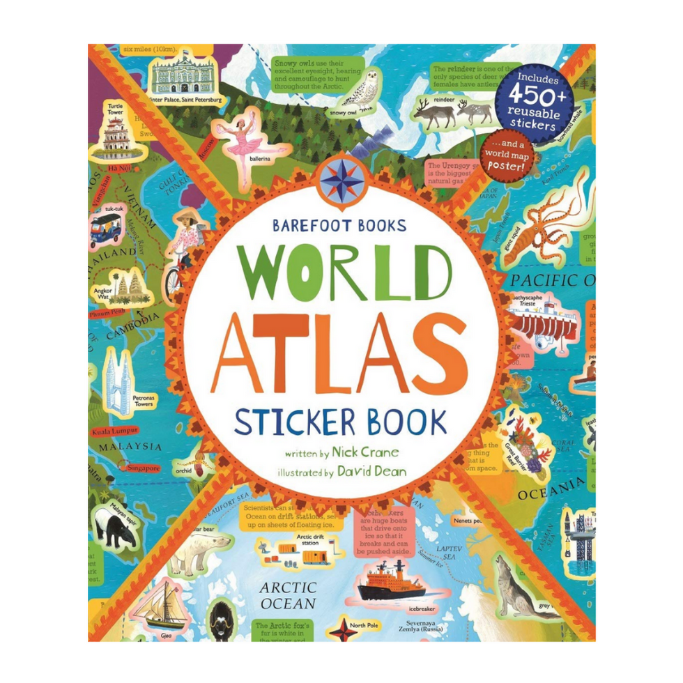 world atlas sticker book