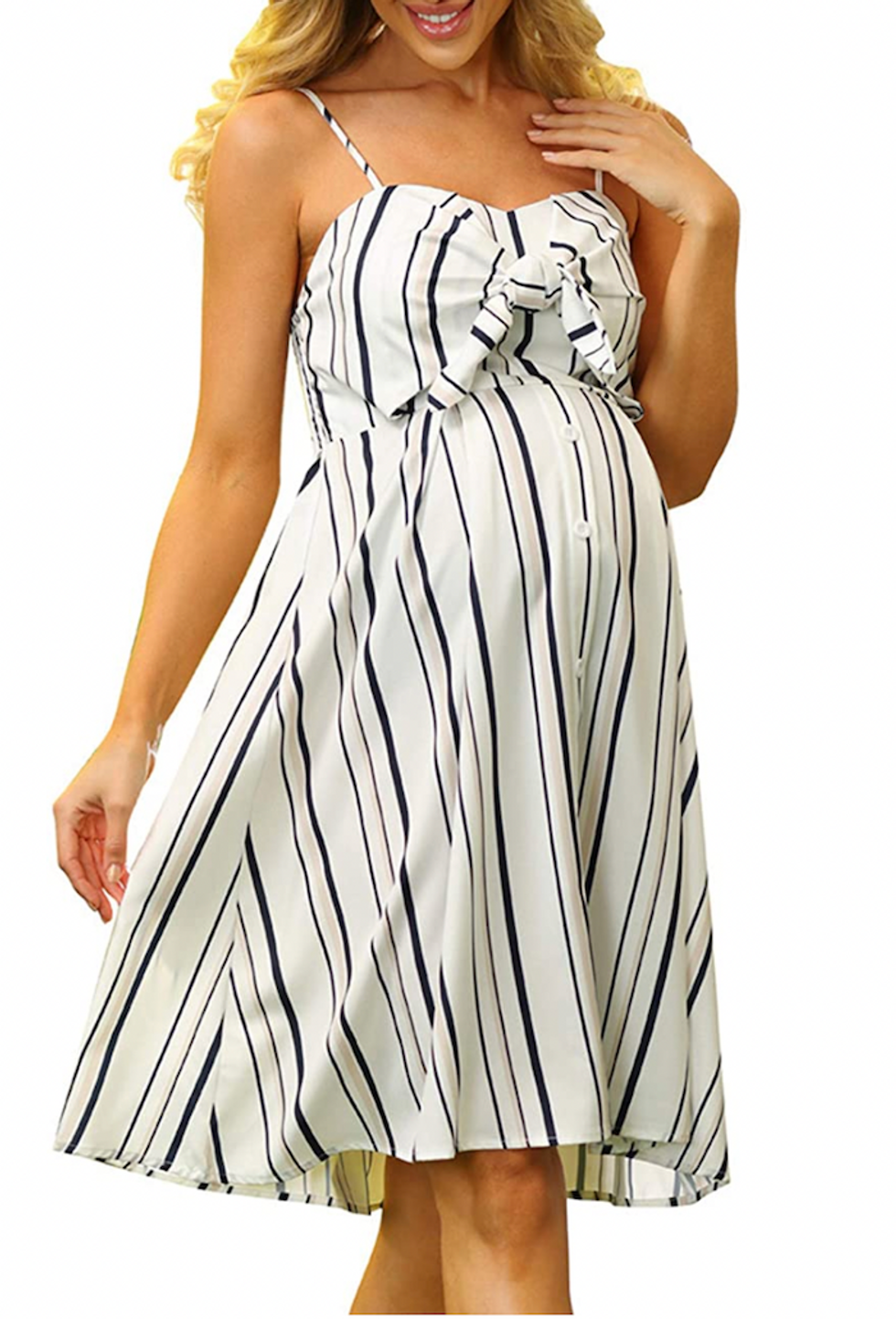 striped-cami-maternity-dress