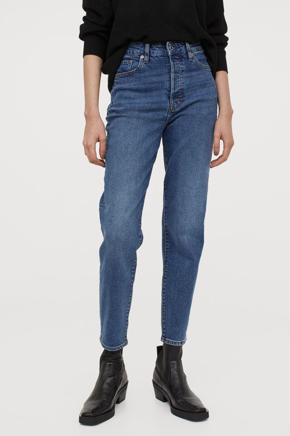 h & M mom high ankle jeans