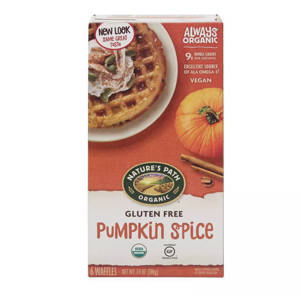 natures path organic pumpkin spice waffle