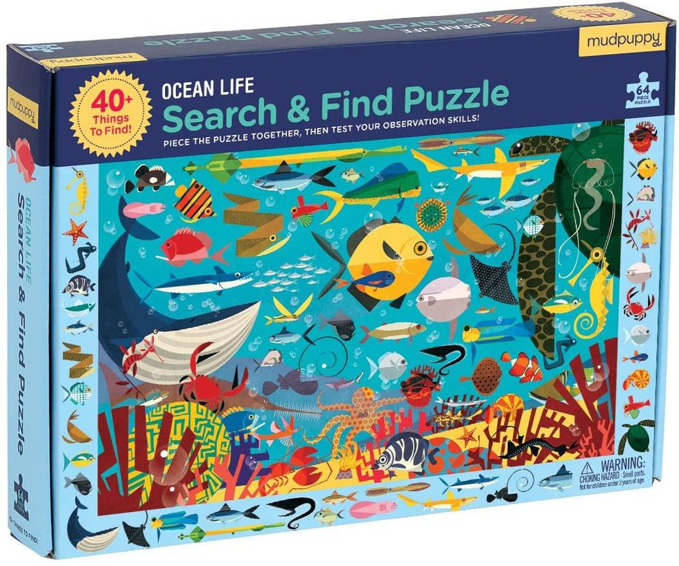 Mudpuppy ocean life search and find 64-piece puzzle