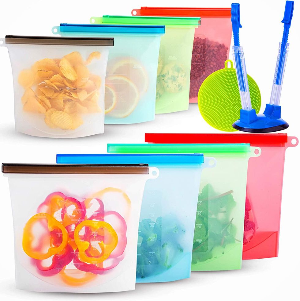 ZESSTI 8 Pack Silicone Reusable Bags