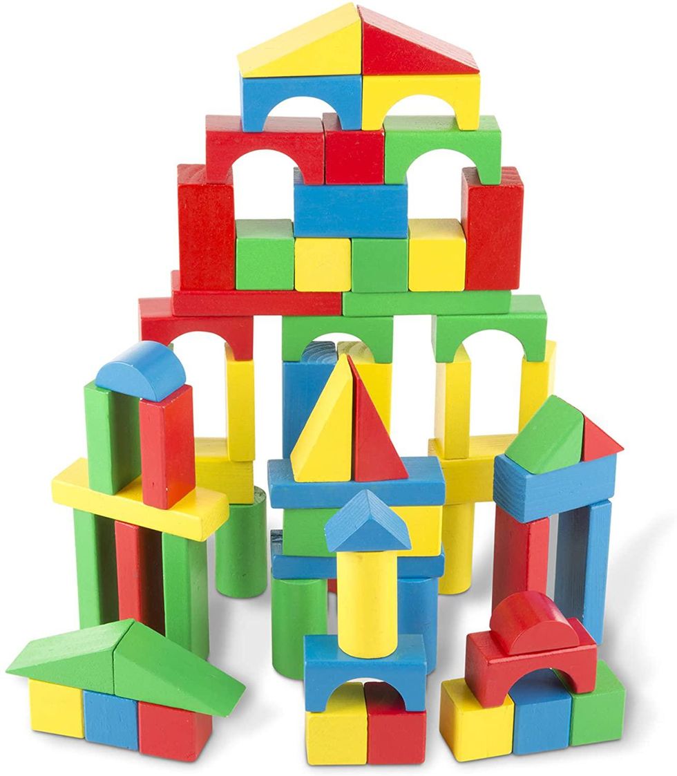 Melissa & Doug Wooden Building Blocks Set