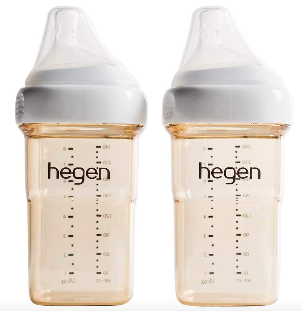 Hegen Baby Bottles u2013 Anti Colic Baby Bottles Wide Neck - Breastfeeding System 8      oz with Medium Flow Teats (2 Pack)