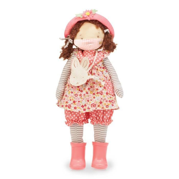 Bunnies by the Bay Daisy girl friend doll with pinstripe face mask