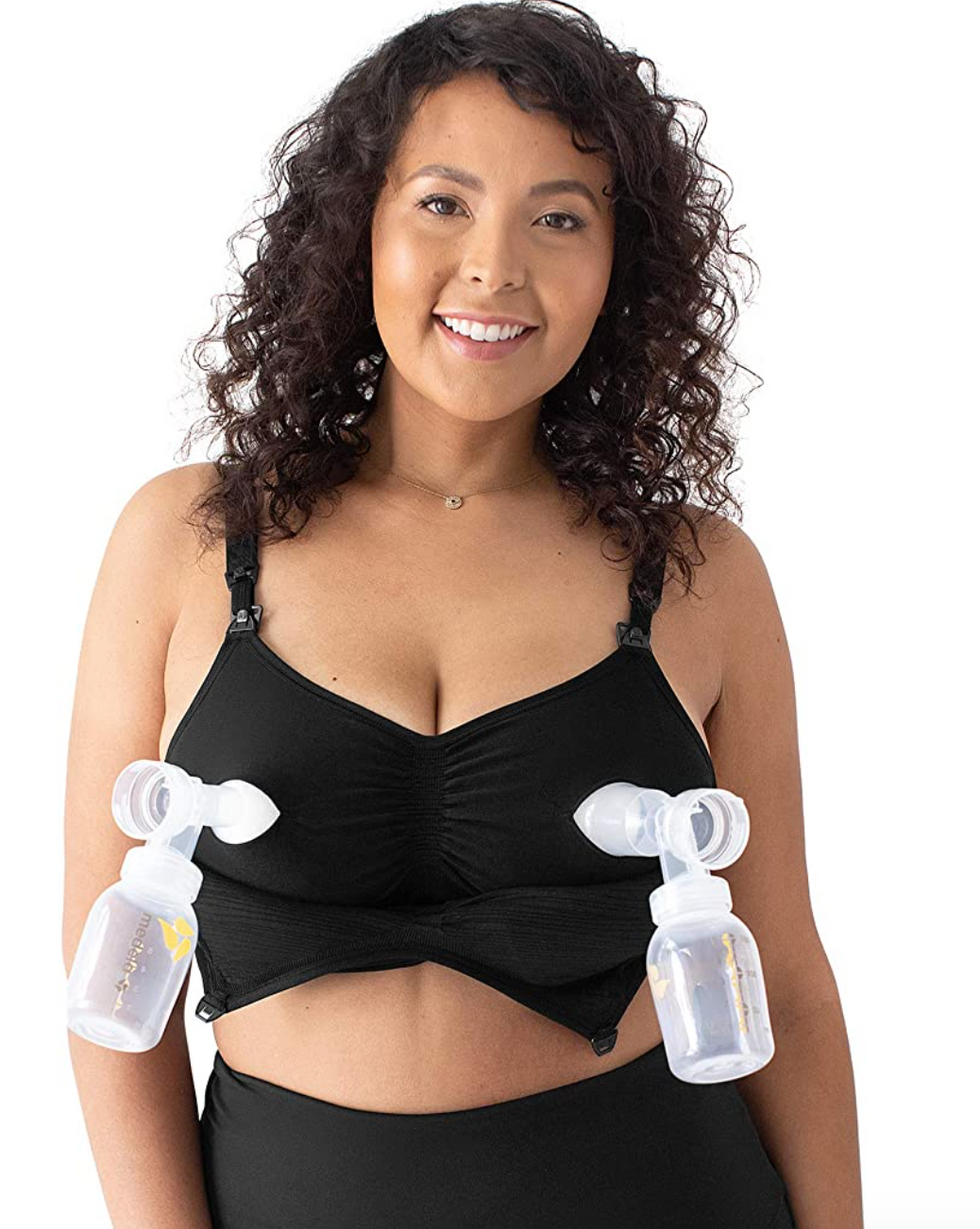 Sublime Busty Hands Free Pumping Bra | Patented All-in-One Pumping & Nursing Bra with EasyClip for F, G, H, I Cup