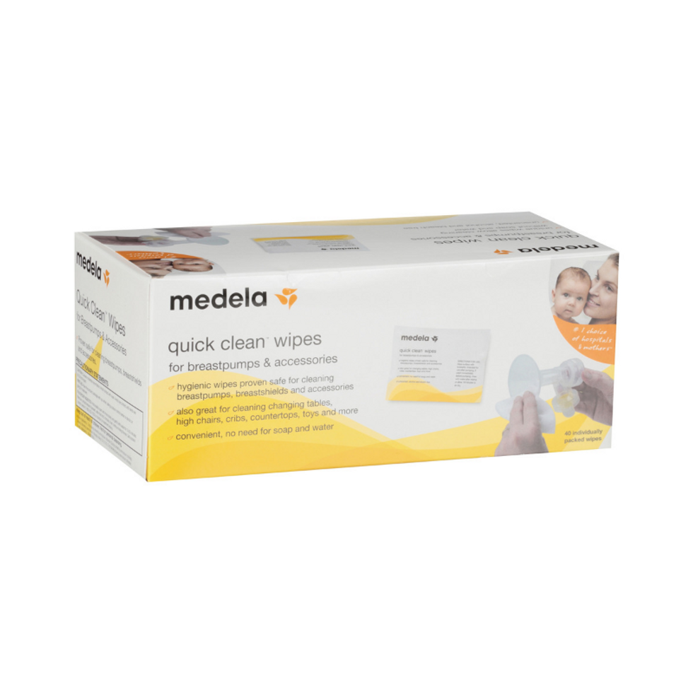 Medela Quick Clean Wipes, for Breastpumps & Accessories, Individually Packed - 40 wipes