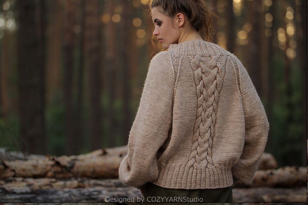 Hand Knit Sweater for Women Oversized