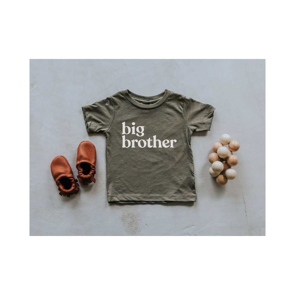 Big Brother Olive Green Baby & Kids T-Shirt u2022 Unique Trendy Graphic Tee                     for Brothers u2022 Super Soft Matching Brother Tri-Blend Tees Bestseller