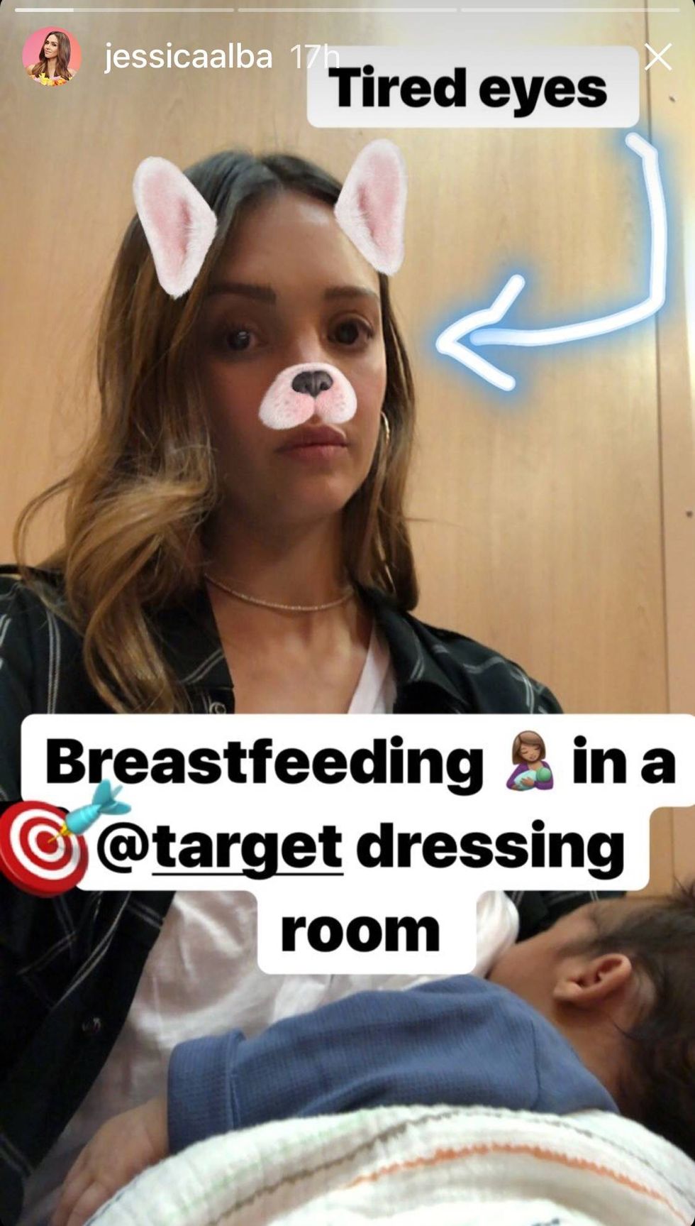 even jessica alba relies on target dressing rooms for breastfeeding breaks 0 Motherly