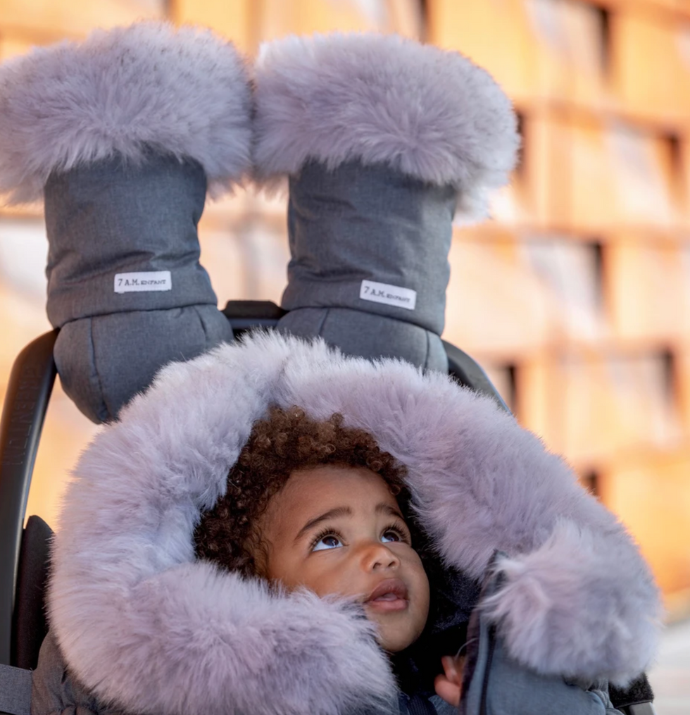 7AM Tundra Warmmuffs Stroller Gloves in Heather Grey