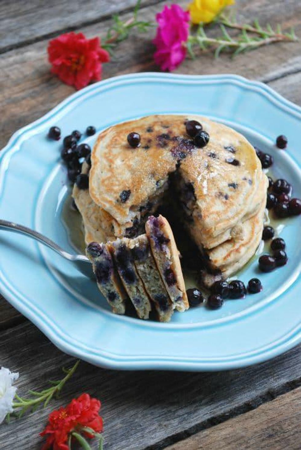 Frozen blueberry pancakes