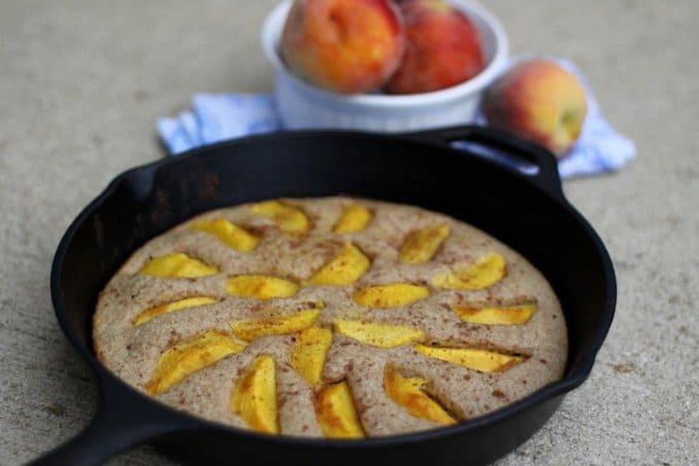 Frozen fruit baked pancake