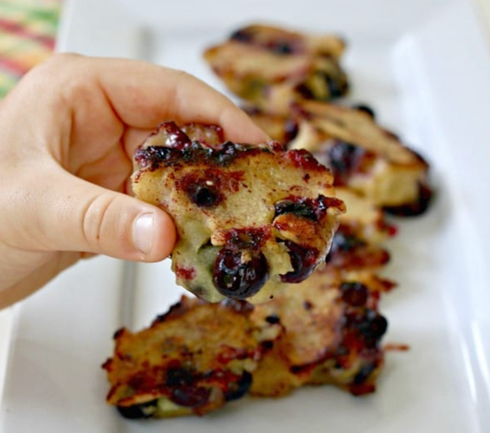 Frozen fruit pan fritters