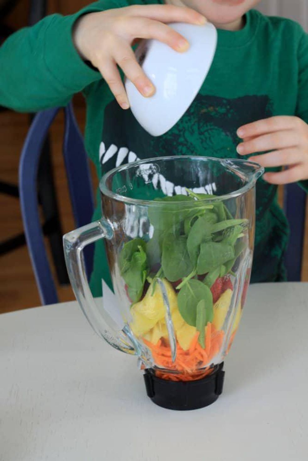 Rainbow frozen fruit smoothies