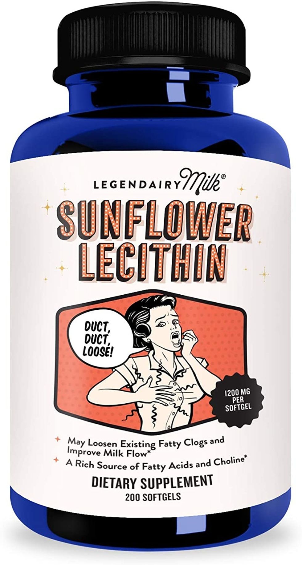 Legendairy Milku00ae Sunflower Lecithin, 1200mg of Organic Sunflower Lecithin per                     Softgel, 200 count bottle