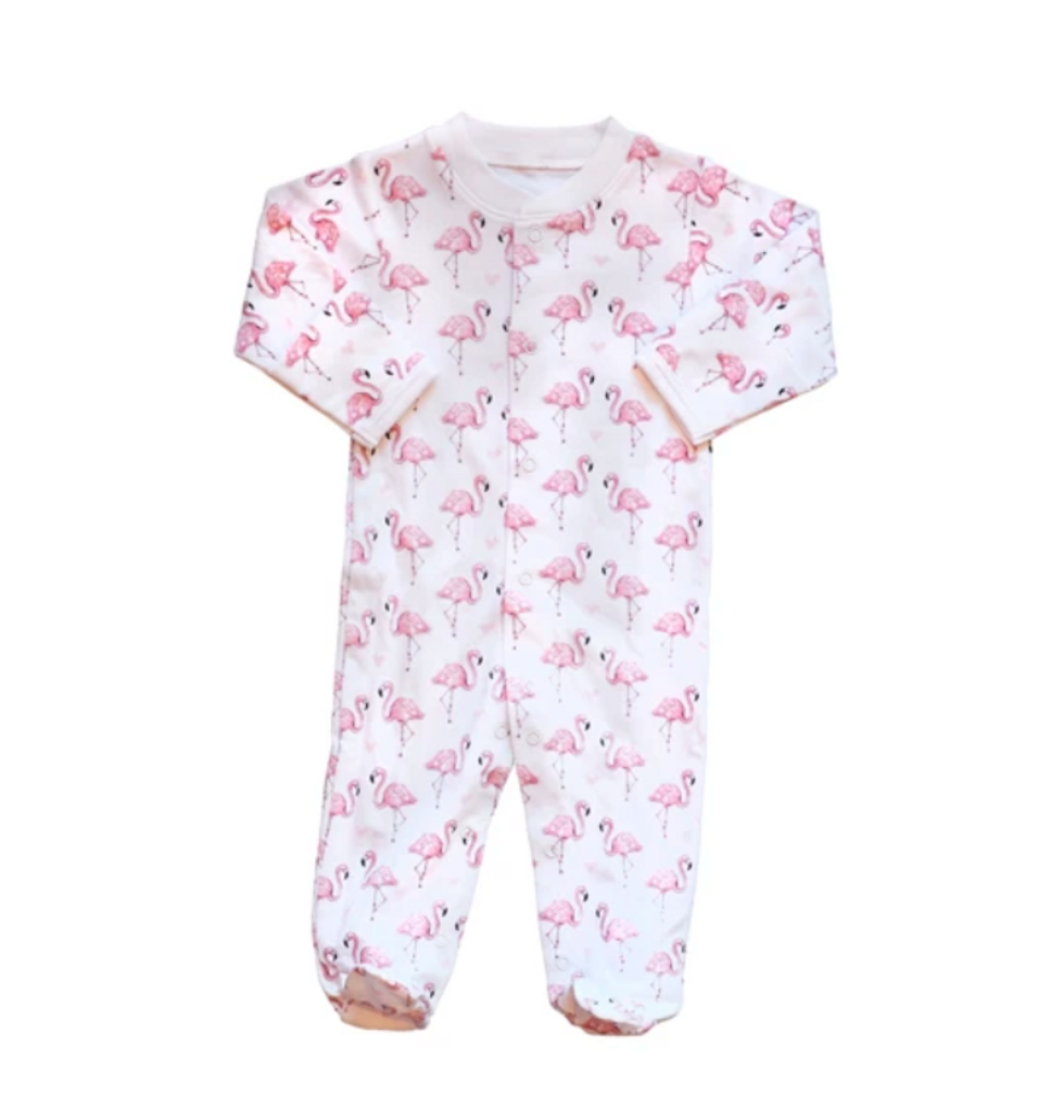 PINEAPPLE SUNSHINE Pink Flamingo Footie