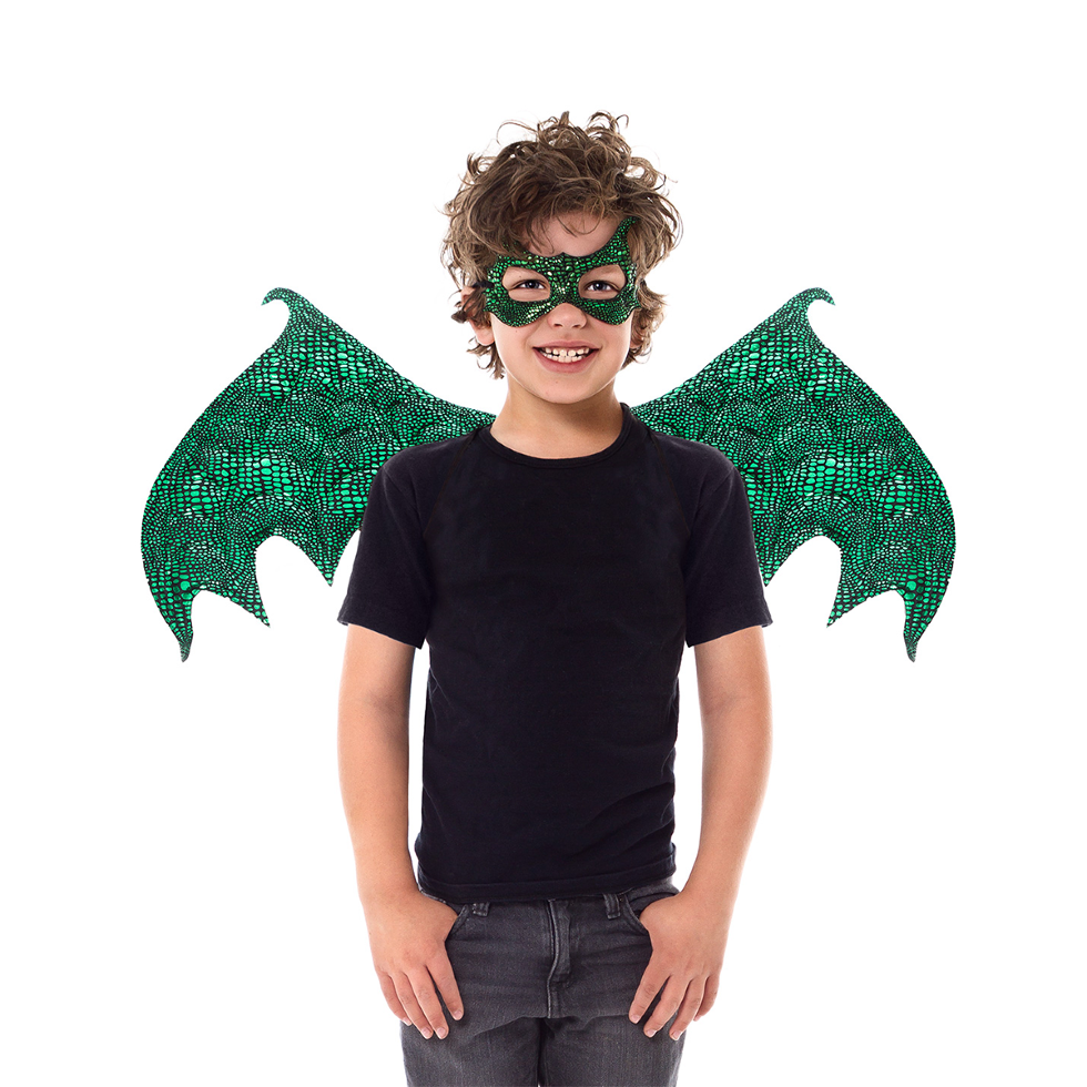 Little Adventures green dragon wing and mask set