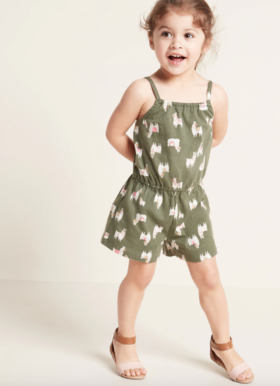 Sleeveless Printed Romper for Toddler Girls