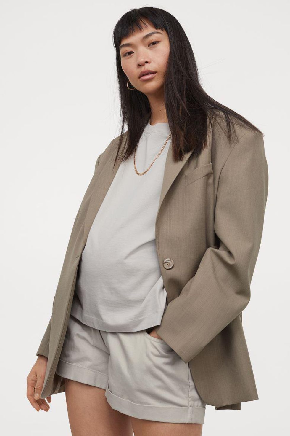 H&M MAMA Twill Maternity Shorts