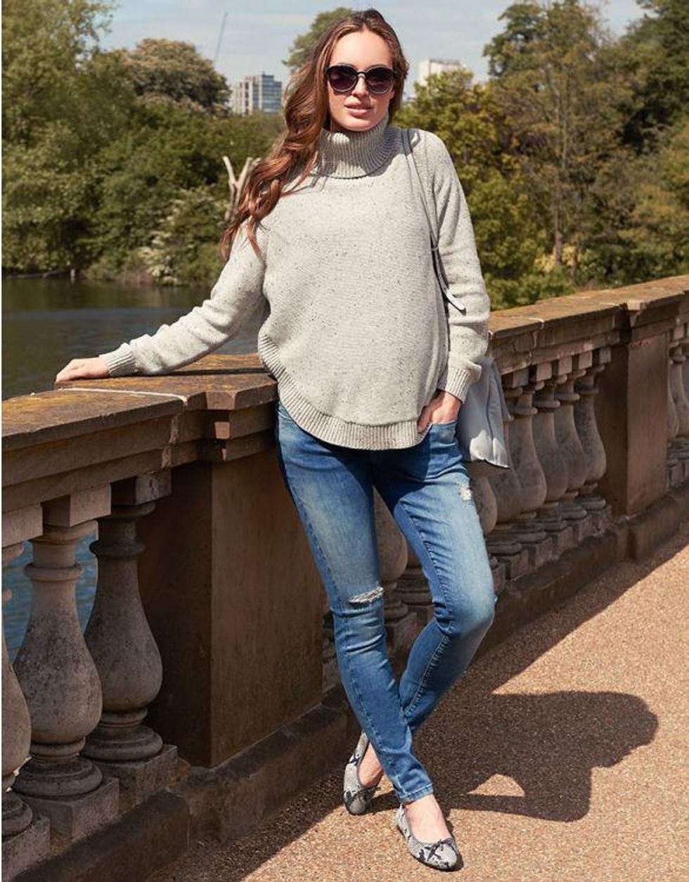Seraphine Textured Knit Cape Maternity Sweater