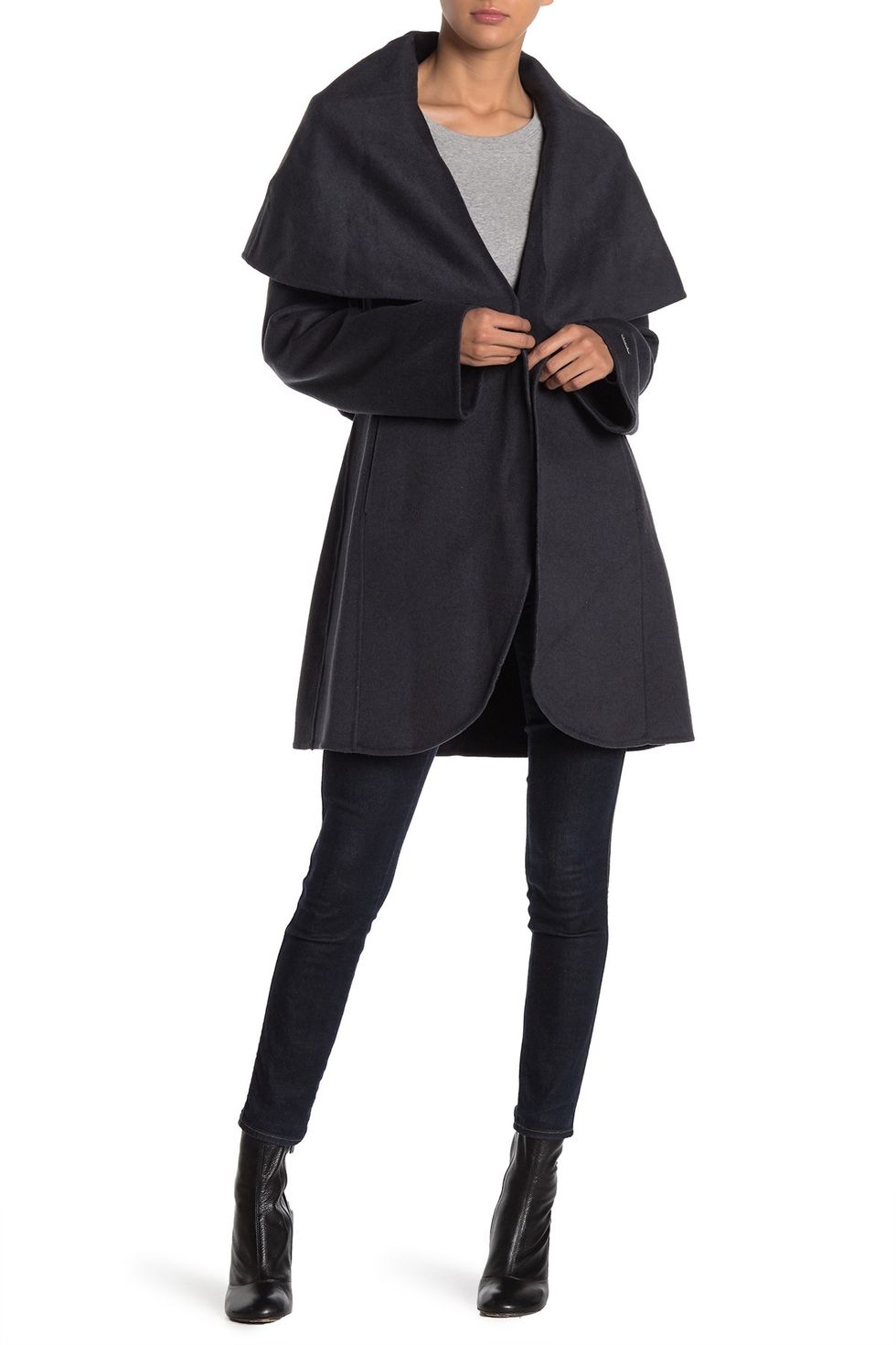 tahari wool blend cape coat