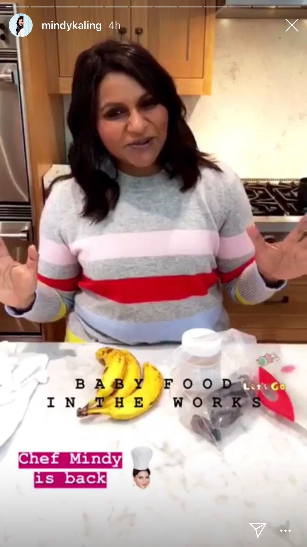 mindy kaling is feeding her baby peanut butter 0 Motherly