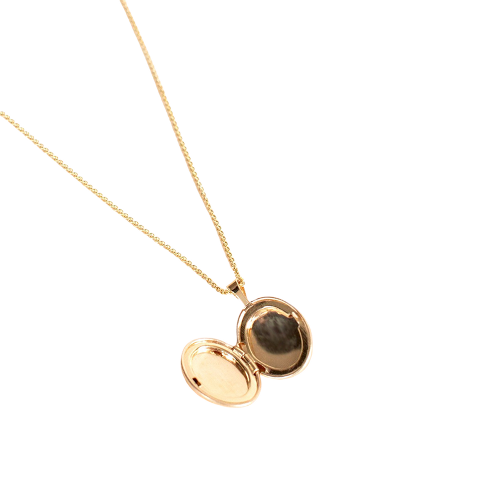 Kinn Studio gold oval locket necklace