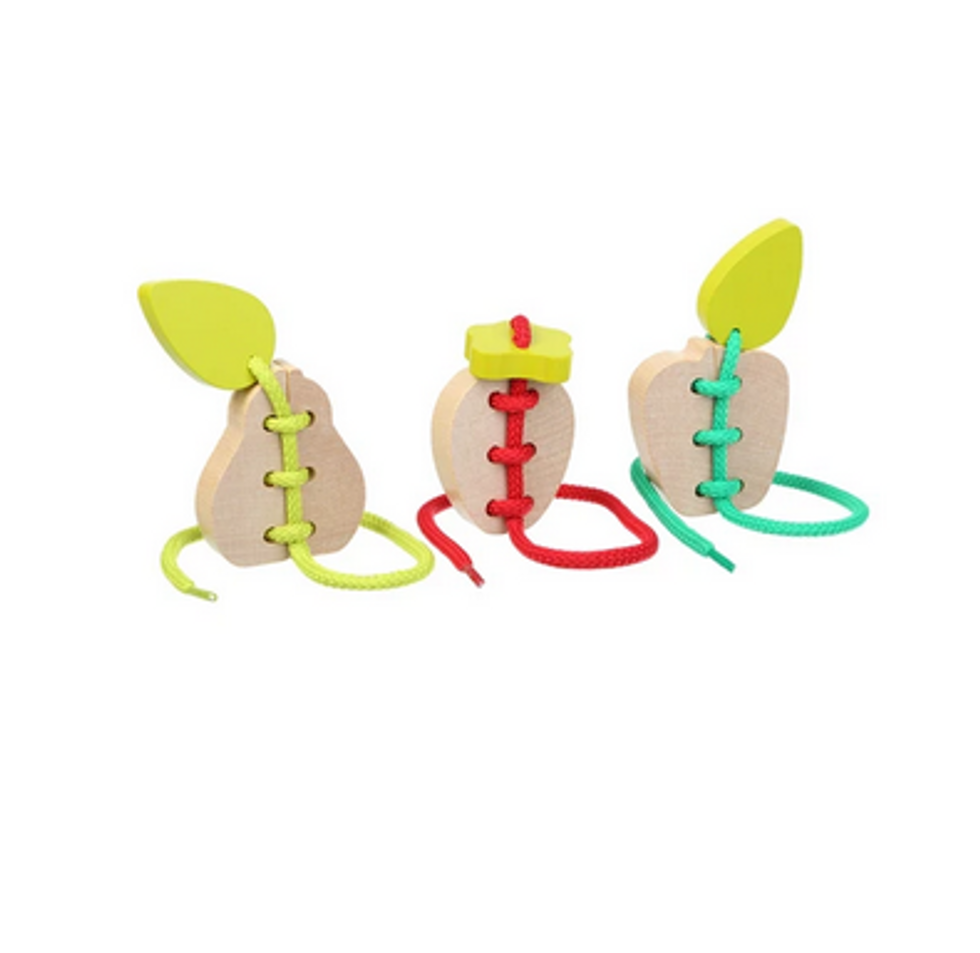 Wise Elk wooden lacing fruit set