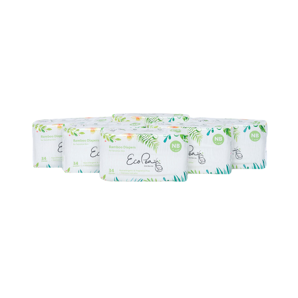 Eco Pea bamboo diapersu2014value box (6 packs)