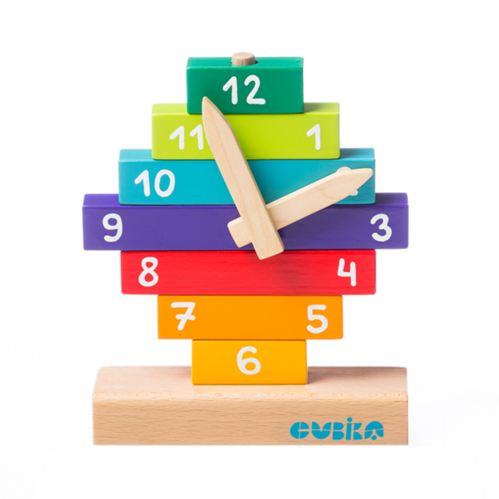 Wise Elk wooden clock building toy