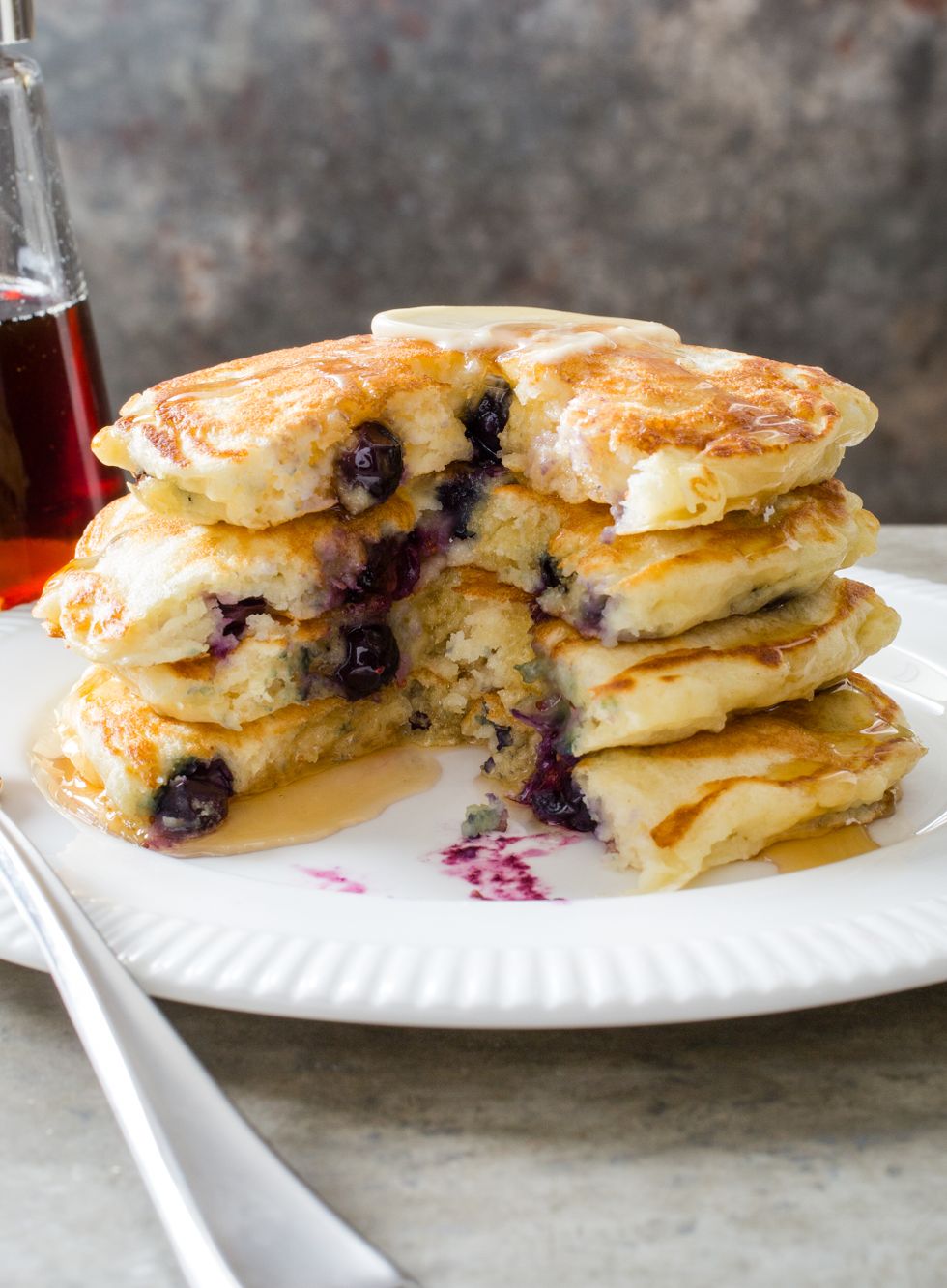 Fluffy blueberry pancakes