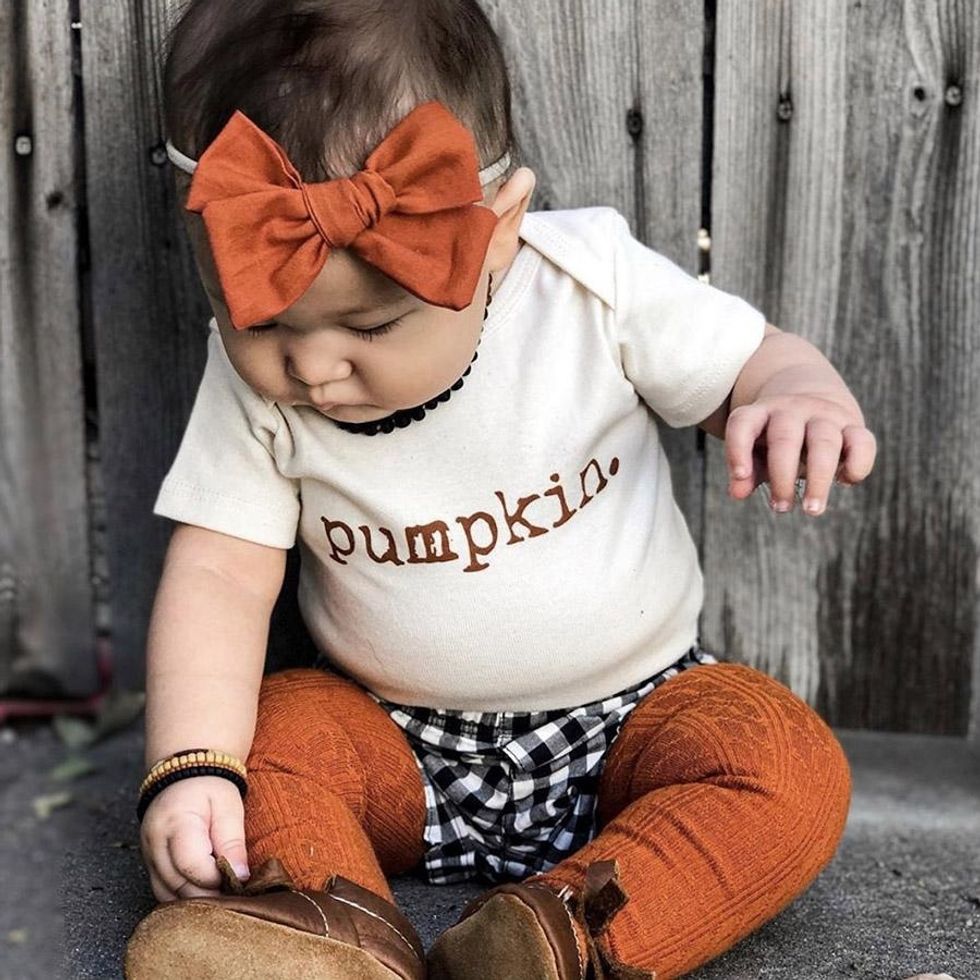 Tenth & Pine pumpkin organic bodysuit