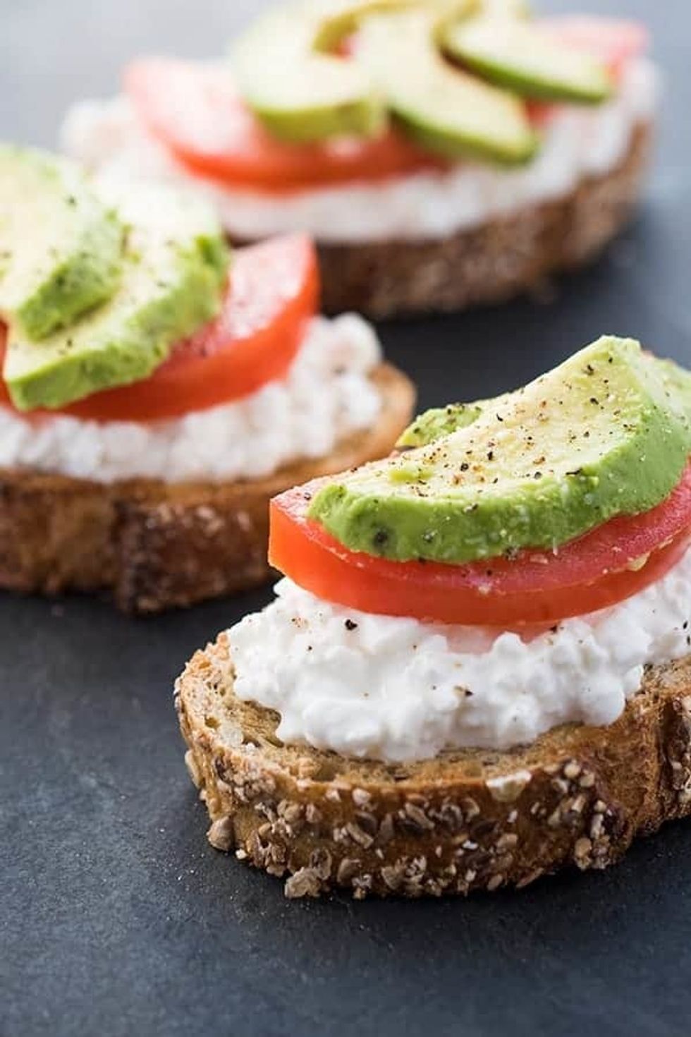 Avocado Toast with Cottage Cheese + Tomatoes