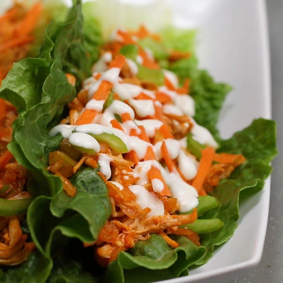 Buffalo chicken lettuce wraps